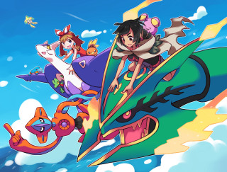 Girl riding dragon sky cartoon - 2 d game art free wallpaper