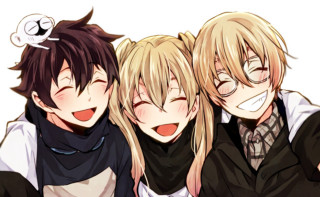 Anime characters faces close together 2 - their free wallpaper