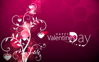 Valentines day background hearts tree - the word happy valentines day free wallpaper