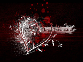 Valentines heart red black butterfly - dark background free wallpaper