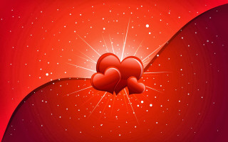 Hearts red background stars swirly - the middle free wallpaper