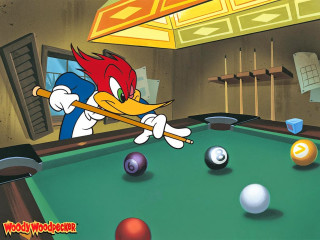 Cartoon character playing pool with - loony toon free wallpaper