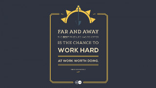Work hard quote clock time - focus free wallpaper