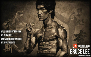 Bruce lee muscular poster parody - enough free wallpaper
