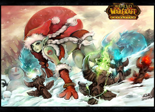 Santa woman fantasy snow magic - alex horley free wallpaper