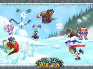 Cartoon group people snow snowman - alex horley free wallpaper