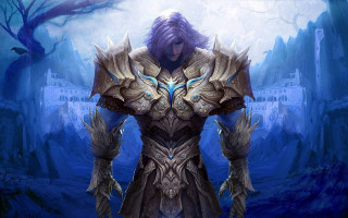 Fantasy woman sword armor castle - a sword and armor free wallpaper