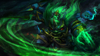 Green black character flame chest - character free wallpaper