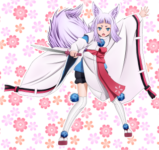 Girl cat ears scarf sword - cosplay free wallpaper