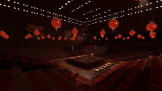 Red lanterns stage performance room - cinema free wallpaper for desktop