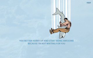 Man flying shark air caption - awesome free wallpaper