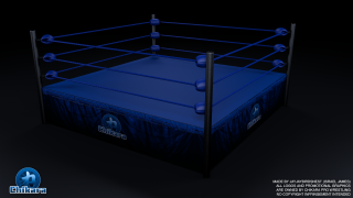 Boxing ring 3d model blue - charles martin free wallpaper
