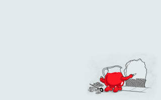 Red elephant bench bucket food - storybook illustration free wallpaper for desktop