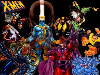 Cartoon characters grouped x men - man free wallpaper