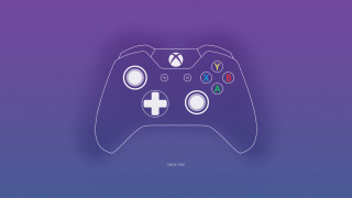 Purple controller white outline game 2 - vector curve free wallpaper for desktop