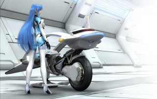 Futuristic woman motorcycle scifi armor - a futuristic motorcycle free wallpaper