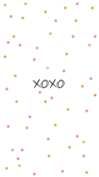 Xoxo white gold pink dots - free love wallpaper