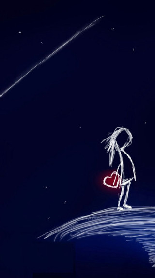 Person holding heart night sky - a plane free wallpaper