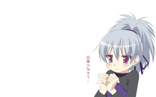 Anime whitehair purpleeyes blackshirt purpletie - a white hair free wallpaper