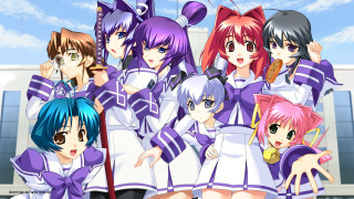 Anime girls group building sky 7 - a sky background free wallpaper