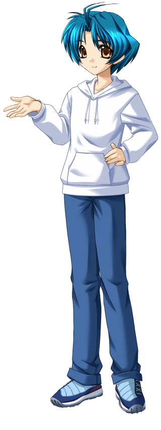 Blue hair white hoodie blue - blue pants free wallpaper
