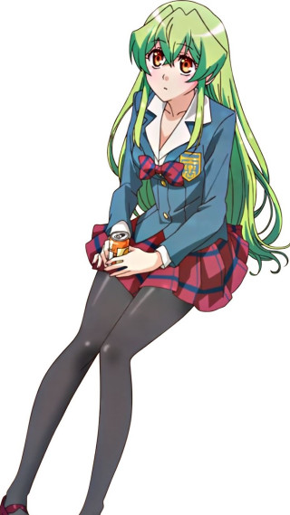 Girl green hair blue shirt - green hair free wallpaper for mobile