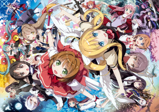 Anime characters background group illustration - wearing free wallpaper