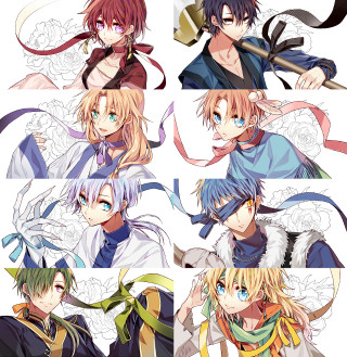 Anime characters hats scarves swords - a group of anime characters free wallpaper for tablet