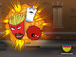 Cartoon character burger drink hotdog - explosion free wallpaper