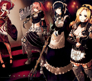 Anime girls room red carpet - a group of anime girls free wallpaper for tablet