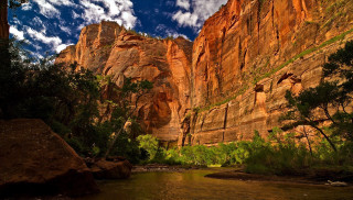 River canyon mountains trees sunny - a canyon free wallpaper
