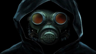 Man gasmask hood glowingredlight cedricseaut - red light free wallpaper