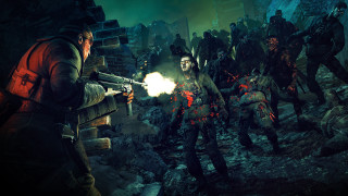 Zombies dark city gun man - a dark city free wallpaper