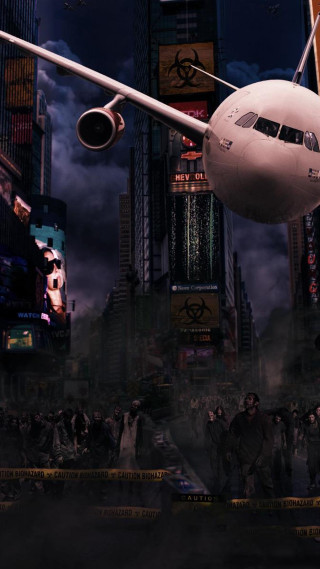 Large white airplane night city - a large white airplane free wallpaper for mobile