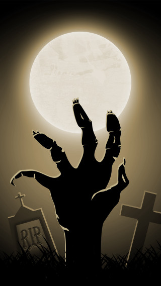 Creepy zombie hand grave full - free halloween wallpaper for mobile