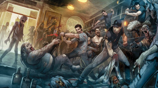 Zombies attacking man clock room - ashcan school free wallpaper