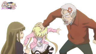 Man heldback woman pinkdress rayonism - a brown shirt free wallpaper