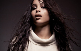 Woman long hair wind sweater - a sweater free wallpaper for desktop