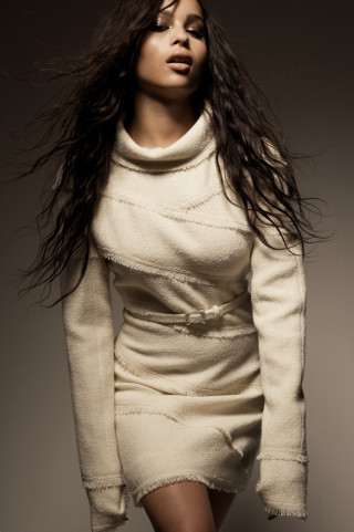 Woman white dress sweater belt - christian hilfgott brand free wallpaper for mobile