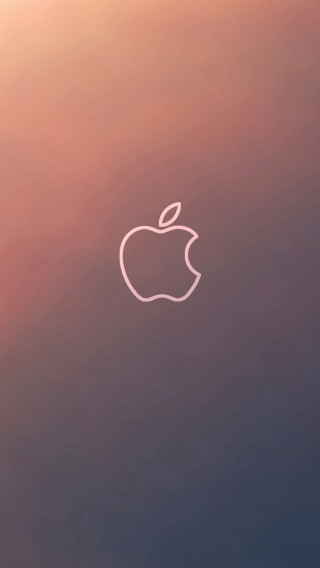 Apple logo wall blurry sky - free technology wallpaper for mobile