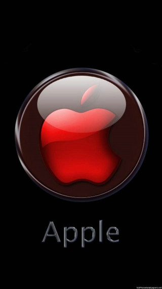 Apple logo word apple red - art informel free wallpaper for mobile