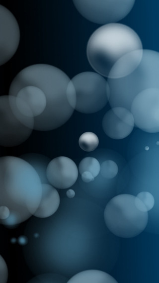 Bubbles floating air blue black - volumetric free wallpaper for mobile