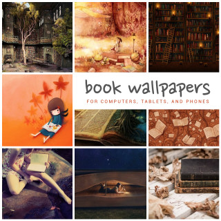 Book wallpapers collage girl reading - a bench free wallpaper for tablet