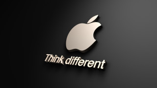 Apple logo think different side 2 - a white apple logo free wallpaper
