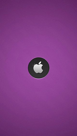 Purple apple logo black circle - free technology wallpaper for mobile