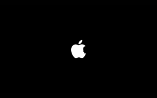 Black apple logo minimalism monochrome - a black apple logo free wallpaper