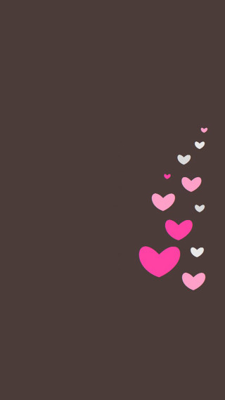 Hearts flying brown background pink - romanticism free wallpaper for mobile