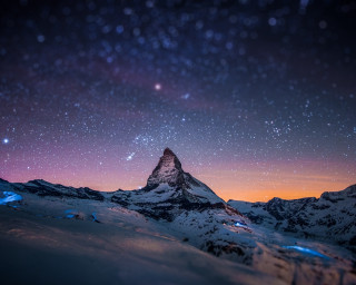 Mountain starry sky night aurora 2 - sky above free wallpaper
