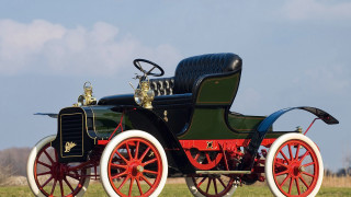 Vintage car parked field grass - steampunk free wallpaper for desktop