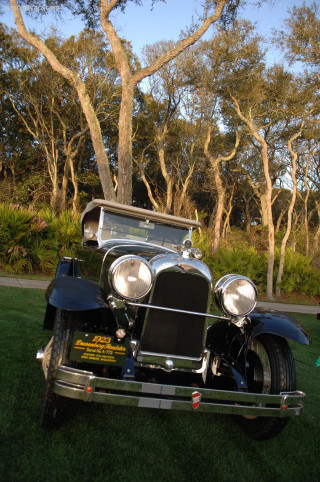 Vintage car grass tree road - a name free wallpaper for mobile